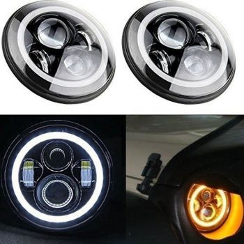 Jeep LED Projection Headlight with Round DRL - 7-inches